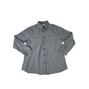 Lucky Brand Button Down Shirt Plaid Blue White Mens Sz L Slim Fit Cotton Classic